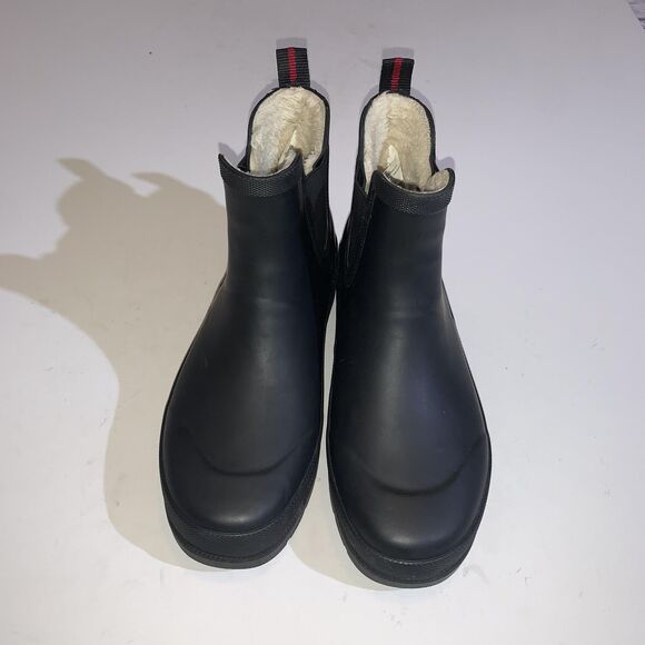 Tretorn Lina Rain Boots Womens Size 7 Black Faux Fur Lined Ankle Waterproof - Picture 4 of 10